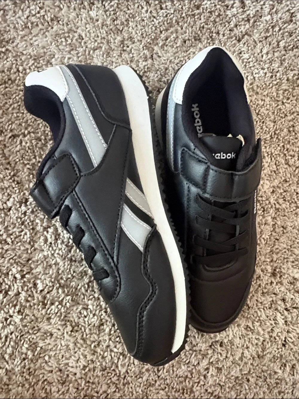 Reebok Black and White Kids Sneakers